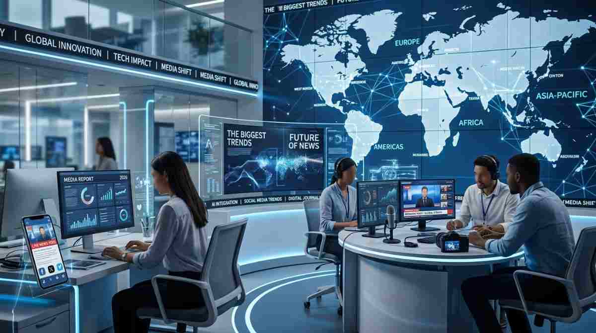 Media Report 2026 showing AI, social media, online video and digital news trends